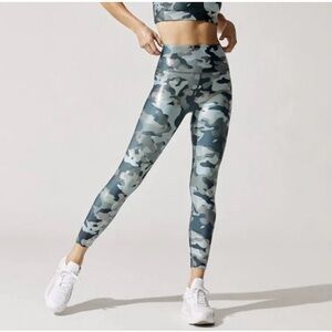 CARBON38- Metallic Camo 7/8 Legging Athletic Workout Training Gym Yoga